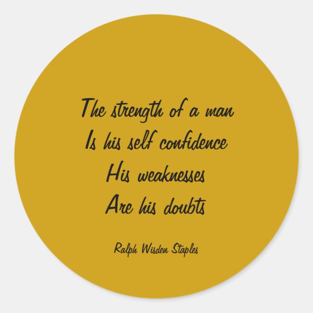 Sticker Rond Doute et confiance en soi (Devant)