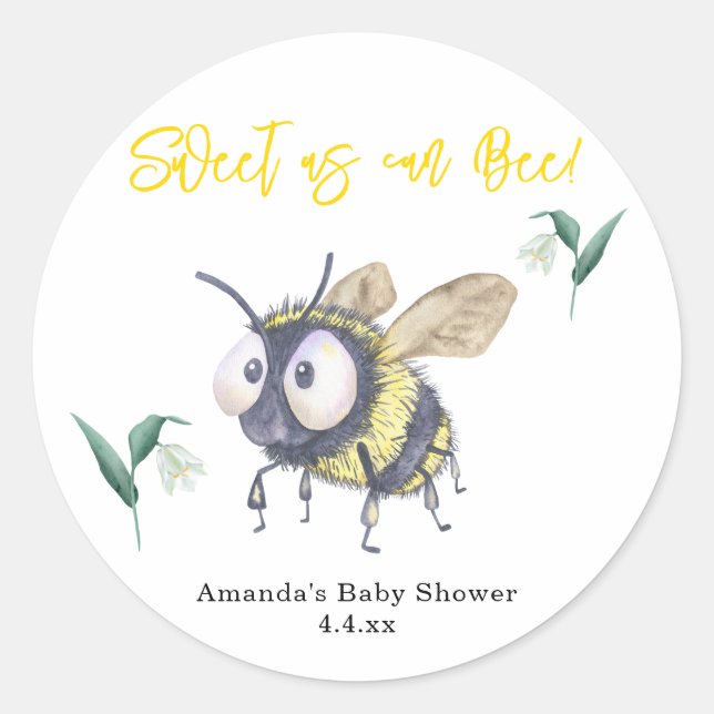 Sticker Rond Doux comme peut l'être une abeille -  (Devant)