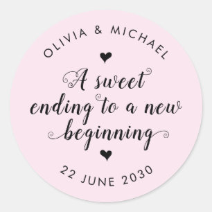 Sticker Rond Doux mignonne finissant le nouveau Mariage de débu