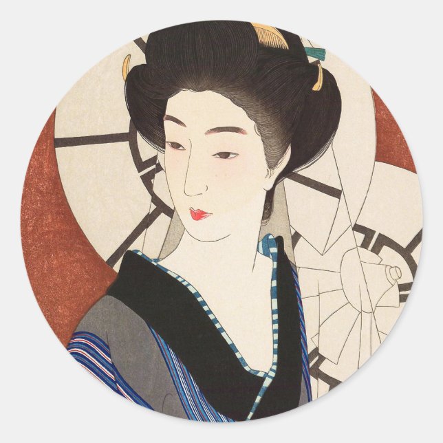 Sticker Rond Douze aspects des femmes, après le bain Kotondo (Devant)