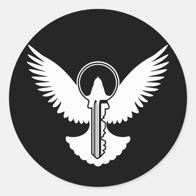 Sticker Rond Dove avec clé (Devant)