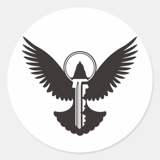 Sticker Rond Dove avec clé (Devant)
