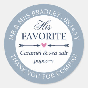 Sticker Rond Dove Bleu Coeur Flèche Sa Faveur De Mariage Favori