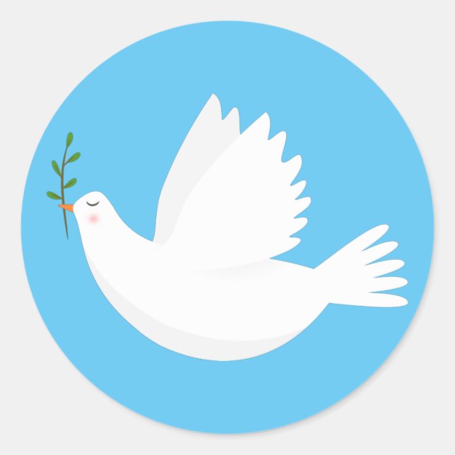 Sticker Rond Dove with olive branch (Devant)