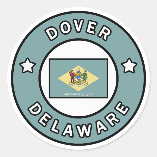 Sticker Rond Dover Delaware (Devant)