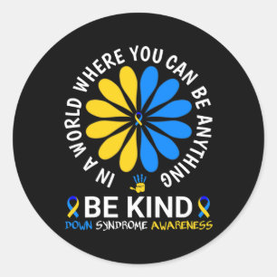 Sticker Rond Down Syndrome Day 2024 Soyez au courant du syndrom