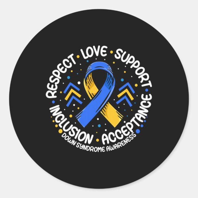 Sticker Rond Down Syndrome Respect Support Down Syndrome Award (Devant)