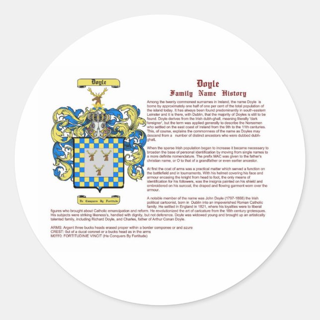 Sticker Rond Doyle (histoire) (Devant)