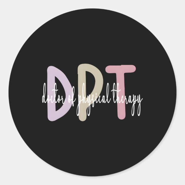 Sticker Rond Dpt Appréciation Docteur En Thérapie Physique Grad (Devant)