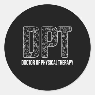 Sticker Rond Dpt Docteur En Thérapie Physique Dpts Physiothérap