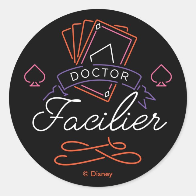 Sticker Rond Dr Facilier | Logo de badge de la carte Neon (Devant)