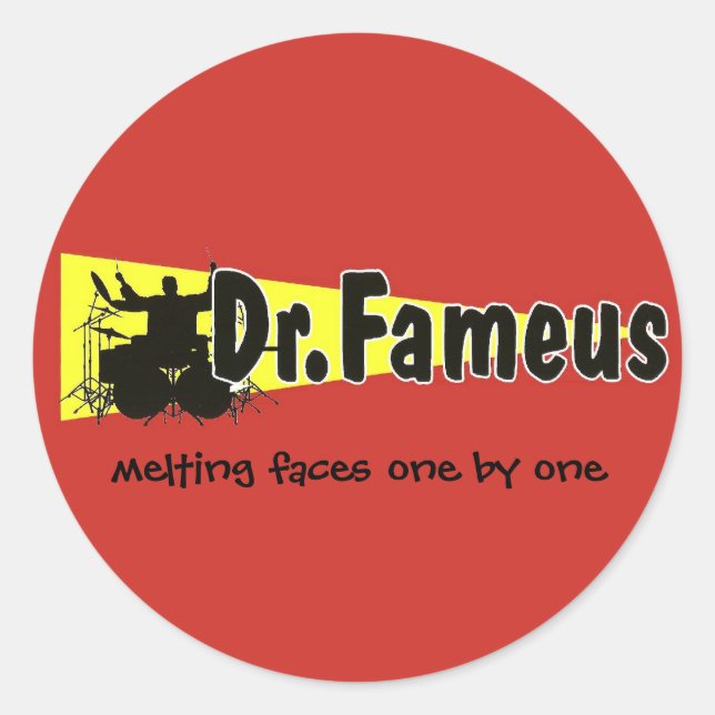 Sticker Rond dr. fameus photoshoped plain, fondre des visages u (Devant)