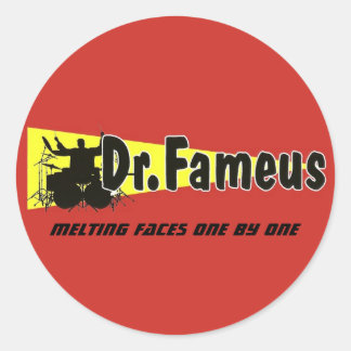 Sticker Rond dr. fameus photoshoped plain, fondre des visages u