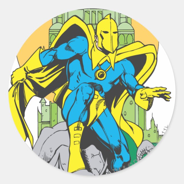 Sticker Rond Dr Fate et tour invisible (Devant)