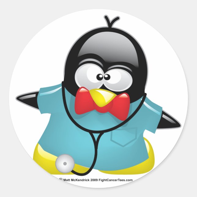 Sticker Rond Dr. Penguin (Devant)