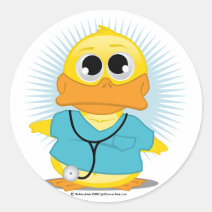 Sticker Rond Dr Scrubs Duck
