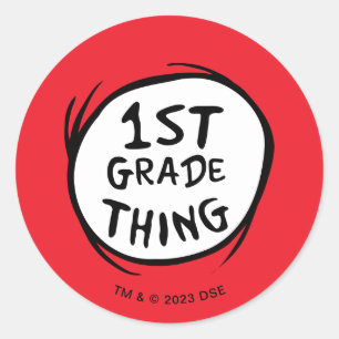 Sticker Rond Dr Seuss Chose Une Chose Deux - 1ère Chose