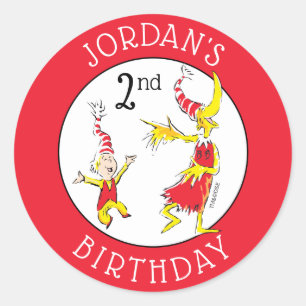 Sticker Rond Dr Seuss   Joyeux anniversaire pour vous