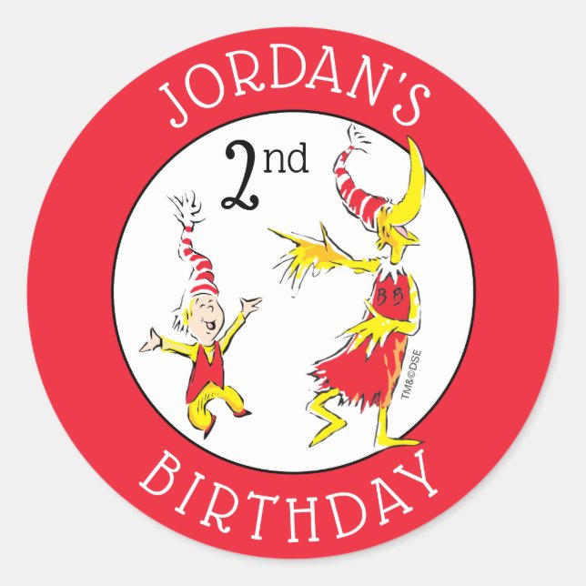 Sticker Rond Dr Seuss | Joyeux anniversaire pour vous (Devant)