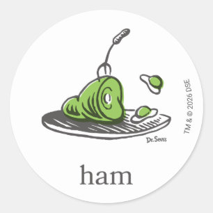 Sticker Rond Dr. Seuss   Les Œufs verts au ham
