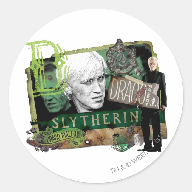 Sticker Rond Draco Malfoy Collage 1 (Devant)