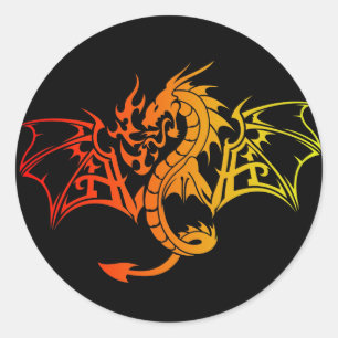 Sticker Rond Dragon