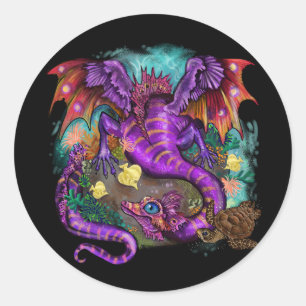 Sticker Rond Dragon aquatique