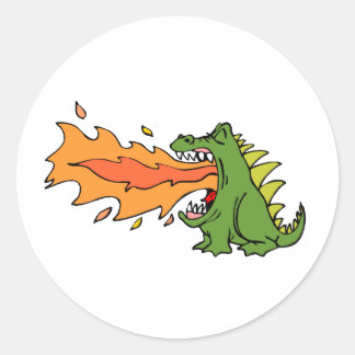 Sticker Rond Dragon Art 33