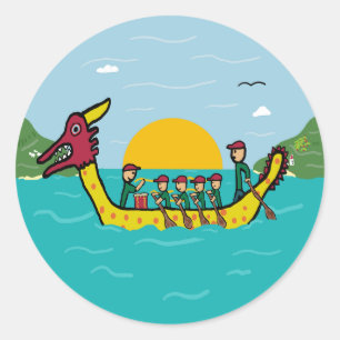 Sticker Rond Dragon Boat Racing