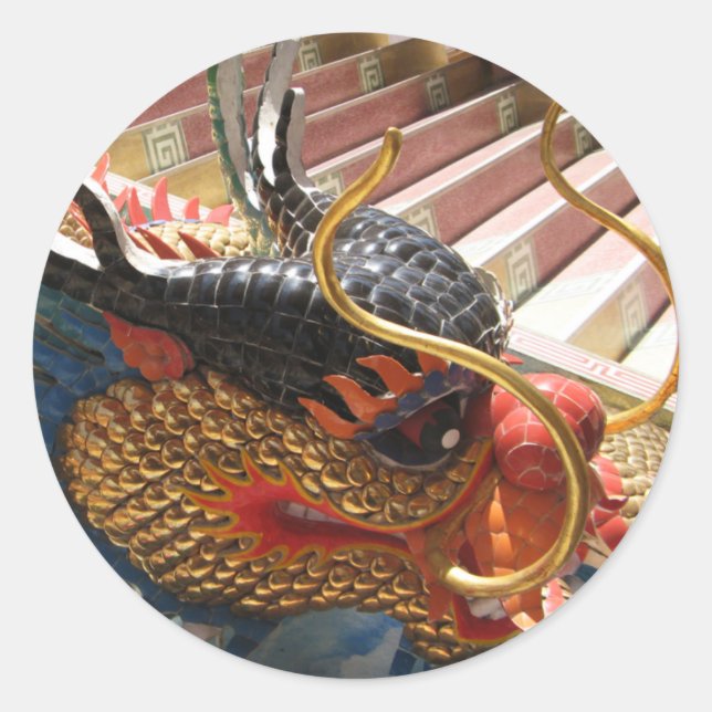 Sticker Rond Dragon chinois (Devant)