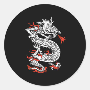 Sticker Rond Dragon chinois chinois mythique