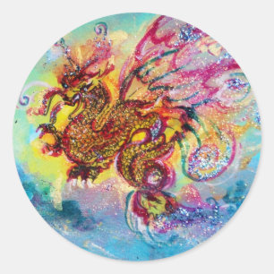 STICKER ROND DRAGON DE MER