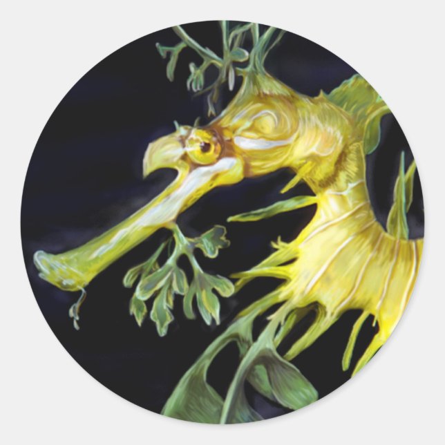 Sticker Rond Dragon de mer verdoyant (Devant)