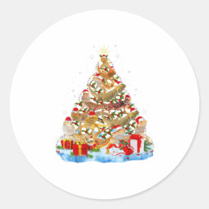 Sticker Rond Dragon de Noël à coeur drôle