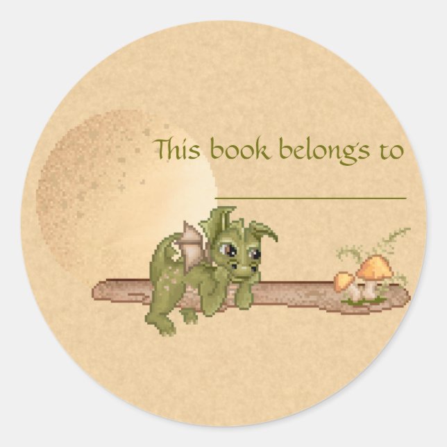 Sticker Rond Dragon de rêve (Devant)