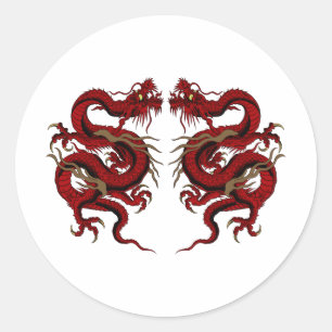 Sticker Rond Dragon double
