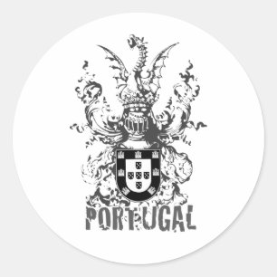 Sticker Rond Dragon et chevalier de crête