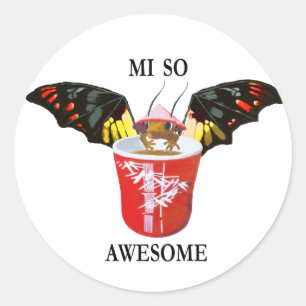 Sticker Rond Dragon et tasse chinoise