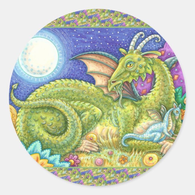 STICKER ROND DRAGON FAMILLE PROCHAINE GÉNÉRATION, IMAGINAIRE WH (Devant)