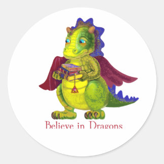 Sticker Rond Dragon fantaisiste magique