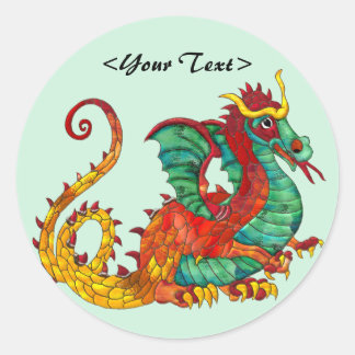 Sticker Rond Dragon fire