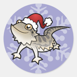 Sticker Rond Dragon hérissé de Noël / Dragon de Rankins