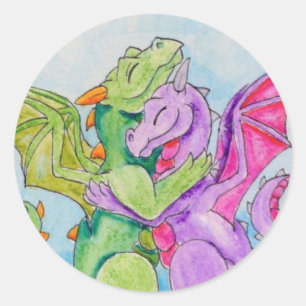 Sticker Rond Dragon Hug