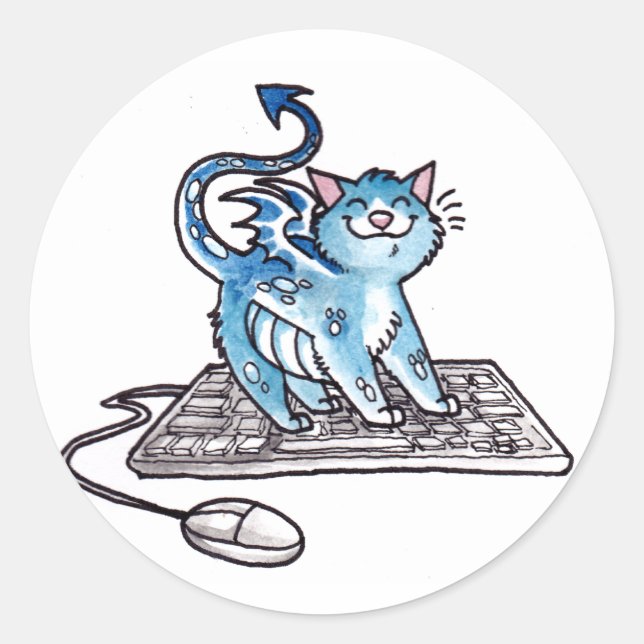 Sticker Rond Dragon Kitty (Devant)