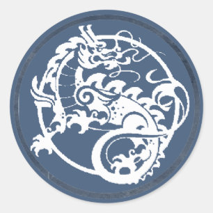 Sticker Rond Dragon ornemental