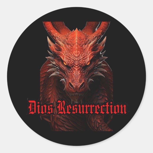 Sticker rond Dragon Rouge (Devant)