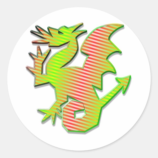 Sticker Rond Dragon stylisé (Devant)