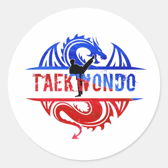 Sticker Rond Dragon Taekwondo (Devant)