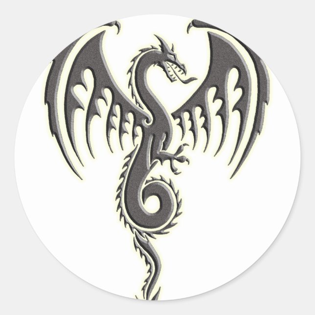 Sticker Rond Dragon tribal (Devant)