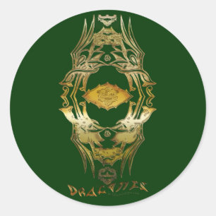 Sticker Rond Dragon tribal d'Asie vintage en couleur BG